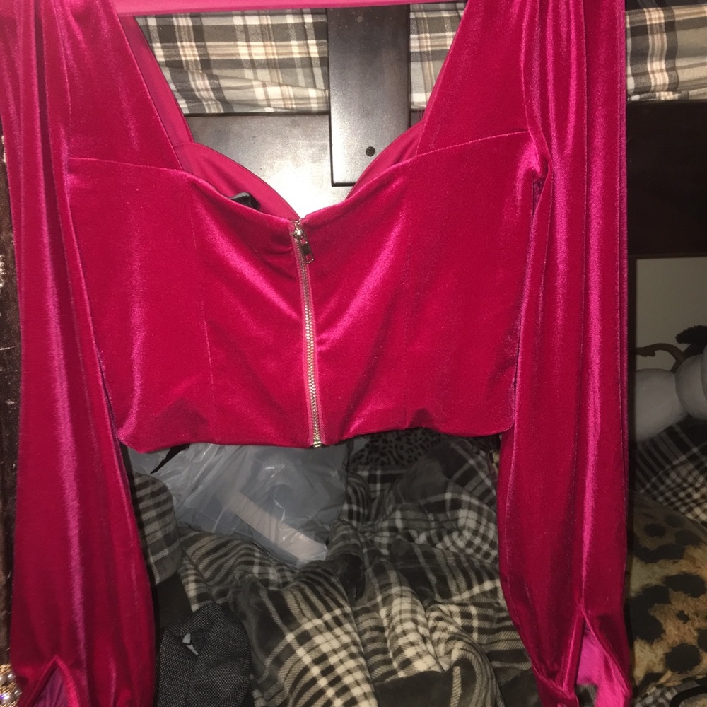 Red velvet top